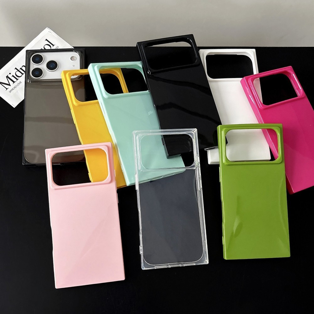 Ốp Điện Thoại TPU Mềm Khối Lập Phương Cho iPhone 17 16 15 Pro Promax 17 Air 16 Plus Bốn Mặt Chống Sốc
