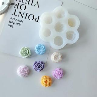 EGN 7 Trong 1 Hoa Khuôn Silicon 3D Hoa Hồng Mẫu Đơn Bánh Sô Cô La Khuôn Nướng Bánh Handmade Nến Xà Phòng Thạch Cao Nhựa Thủ Công Dụng Cụ Làm N