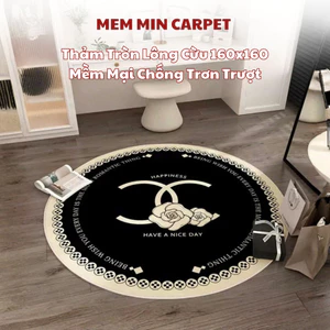 Thảm Trải Sàn Lông Cừu Kích Thước 160x160cm MemMinCarpet Thiết Kế Hiện Đại, Sang Trọng