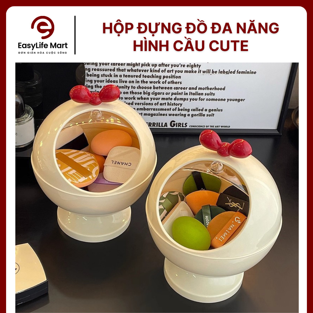 Hộp Đựng Đồ Mini Đa Năng  Hình Cầu, Thiết Kế Dễ Thương, Tiện Lợi