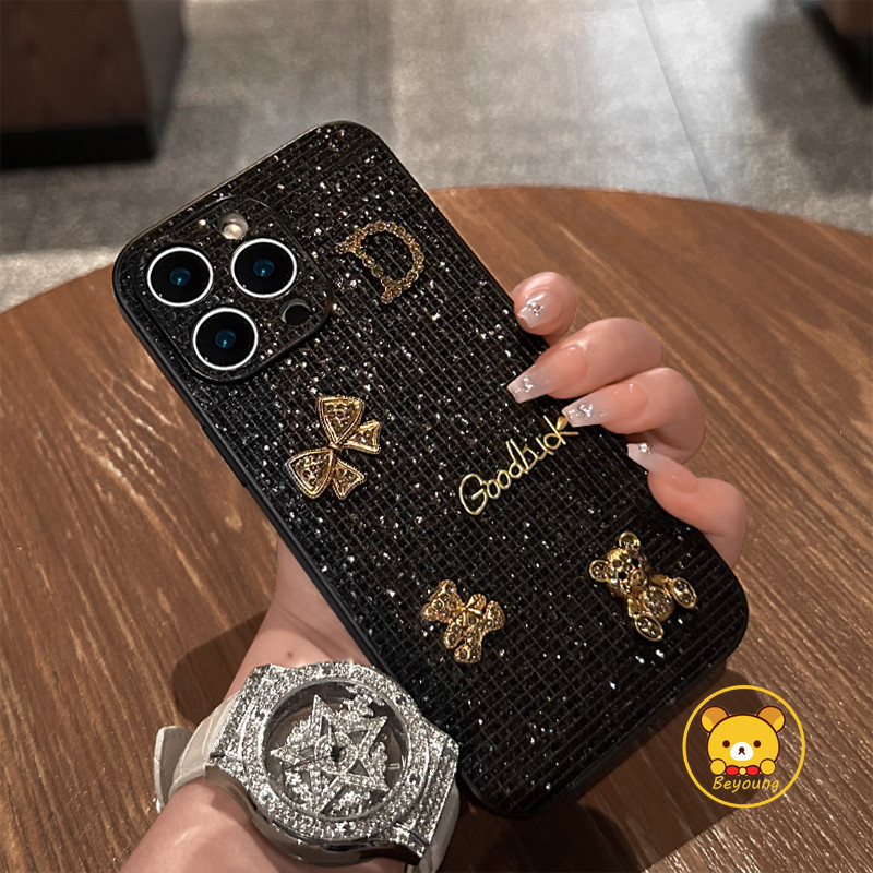 Ốp Điện Thoại Lấp Lánh Gấu Dễ Thương Cho OPPO Find X9 X8S X8 X7 X6 X5 X3 Pro F29 F23 F21 F21S F15 Pro 5G 4G Vỏ Hoạt Hình Nơ Sáng Bảo Vệ Camera Chống Sốc Ốp Lưng Mềm
