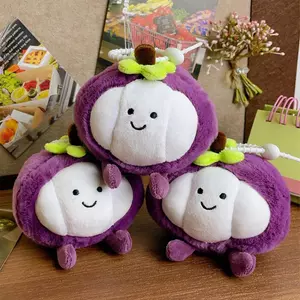 Đồ chơi nhồi bông trái cây dễ thương, móc khóa đồ chơi sang trọng măng cụt wipqsvn