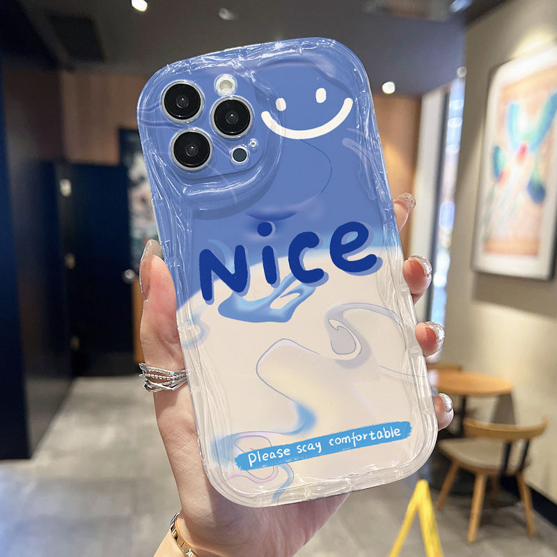 Ốp Lưng Cho Samsung Galaxy S26 S25 S24 S23 S21 S22 Plus Ultra 20 FE J7 Prime A03 A03S A02 A02S M02 A12 M12 A20 A30 Kem Vồng Cong Edge Motif Nụ Cười Đẹp NYK042