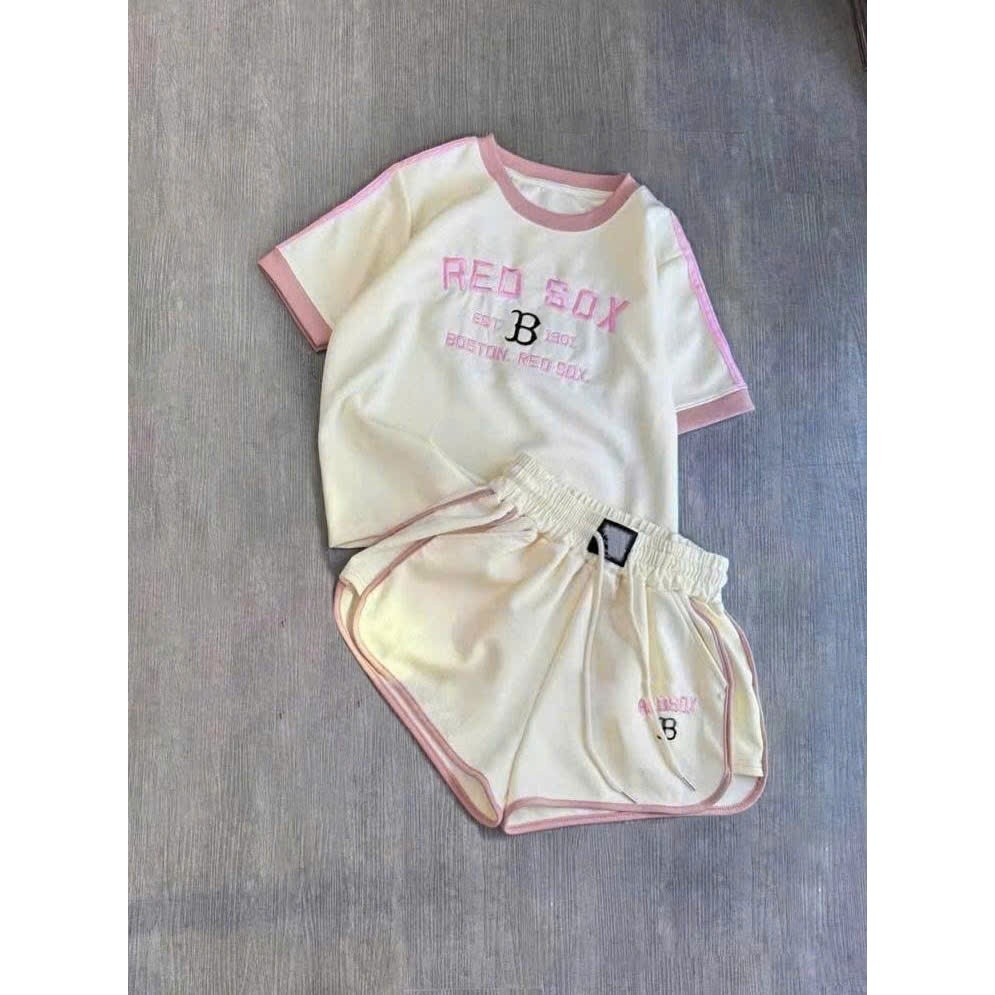 Sét Bé Gái HỌA TIẾT HÌNH IN RED SOX K.Kid Bộ Mùa Hè Chất Cotton Mát 8-20 kg M99
