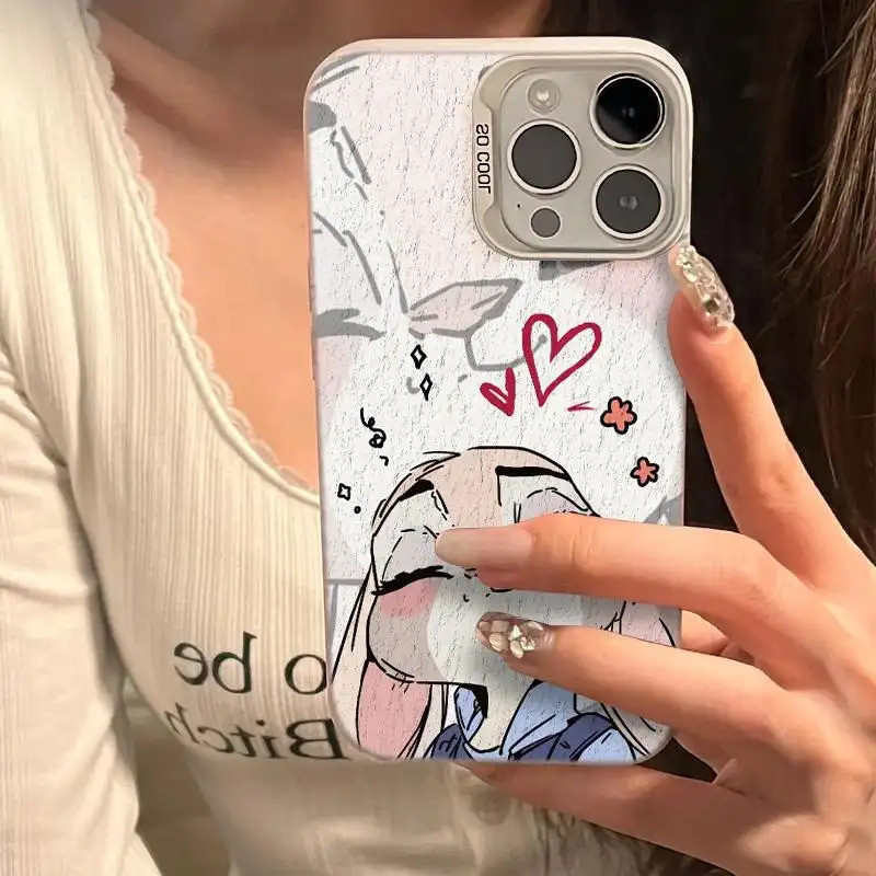 Ốp lưng họa tiết Judy Nick da PU, thiết kế độc đáo chống trầy tốt Bảo Vệ Camera Cấp iPhone 17/16/15/14/13/12/11/X/XS Max