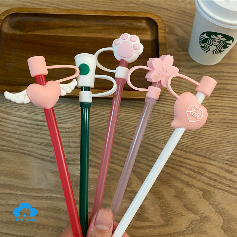 🌤️COD🌤️Nắp đậy ống hút silicon chống bụi, phụ kiện ống hút silicon dễ thương, thân thiện với môi trường cho bé và