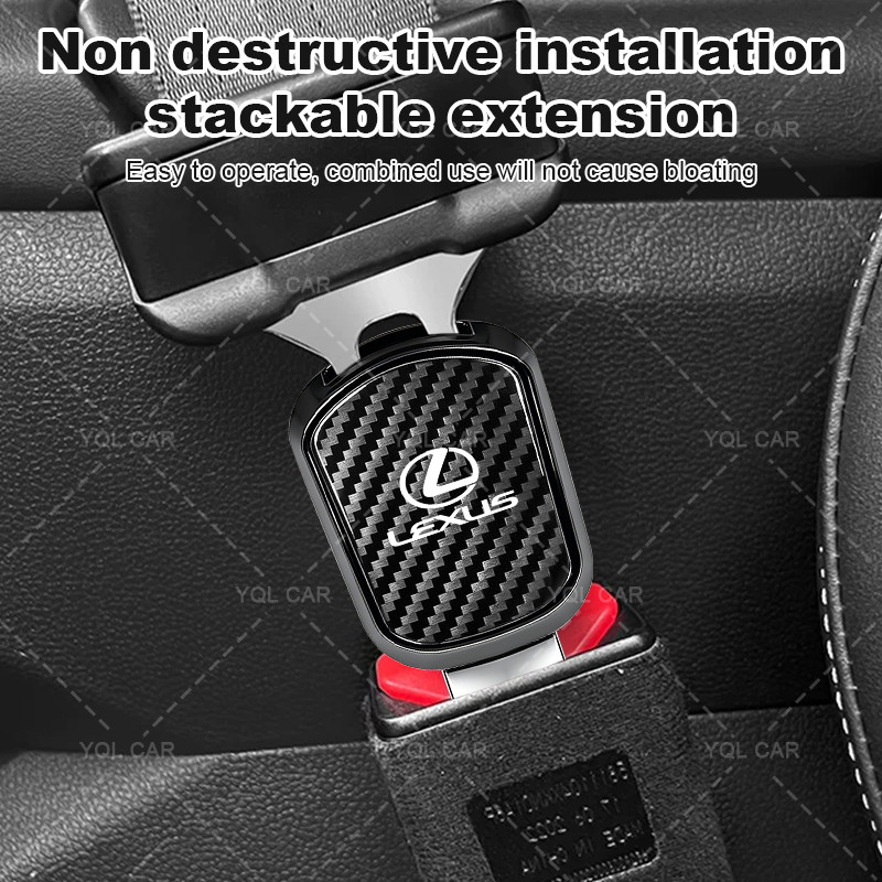 1 / 2 Chiếc Sợi Carbon Dây An Toàn Ô Tô Kẹp Mở Rộng Dây An Toàn Xe Ô Tô Nối Dài Cho Xe Lexus RX300 RX450 IS200 IS250 IS300 GS300