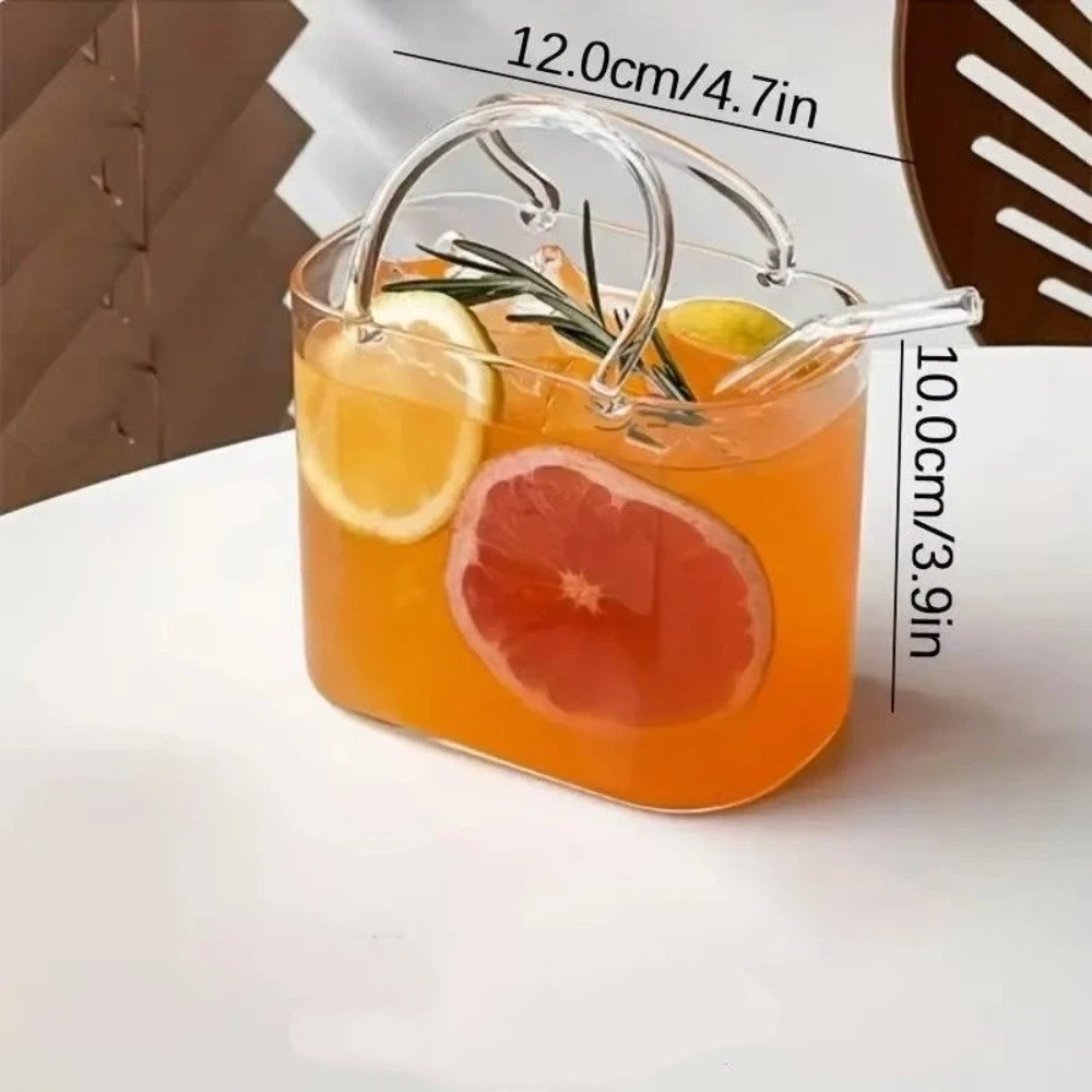 Túi xách DONOVANQQ Cốc thủy tinh, Cốc trà mùa hè dung tích lớn trong suốt, Hình dạng độc đáo sành điệu với ống hút Cốc rượu trang trí Chụp ảnh Prop