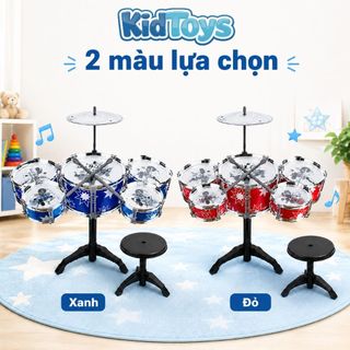 Bộ Trống Jazz Drum KidToys 5 Trống 1 Chũm Chọe - Có Ghế Ngồi Cho Bé Tập Chơi Nhạc