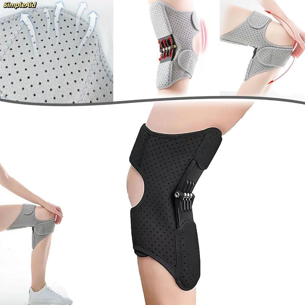 [Vận chuyển nhanh] Thiết bị hỗ trợ đầu gối SIMPLEAID, có thể điều chỉnh với bộ tăng cường bảo vệ đầu gối lò xo hồi phục mạnh mẽ, Nẹp đầu gối chống trượt thoáng khí