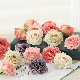 [BÁN] 5 chiếc 7cm Đầu hoa hồng lụa nhân tạo Hoa hồng giả Trang trí đám cưới DIY Cake Topper Phụ kiện thủ công hoa cổ điển Bó hoa cô dâu Đạo cụ chụp ảnh dự tiệc tại nhà