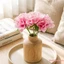 Bó hoa nhân tạo 6 đầu 1Pc Hoa thược dược giả có thân cây cho vòng hoa và sổ lưu niệm DIY