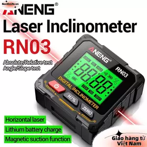 Máy đo độ nghiêng kỹ thuật số NORDICLIFE, Máy đo độ nghiêng Laser đa chức năng có thể sạc lại, Máy đo góc kỹ thuật số có độ chính xác cao Hộ gia đình