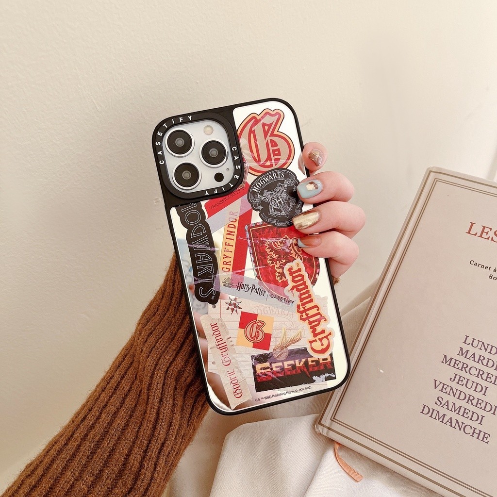 Ốp Lưng Gương HP Hogwarts Gryffindor Slytherin Biểu Tượng Wizard Magic Vỏ Cứng Tương Thích Cho iPhone 17 Pro Max Air Plus 16 / 15 / 14 / 13 / 12 / 11