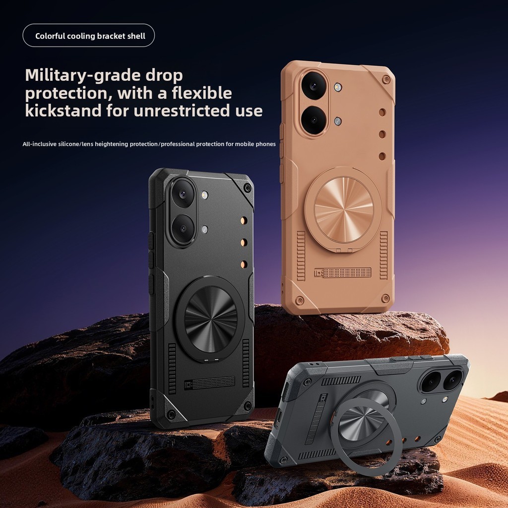 Mimi Mới Cho Redmi Turbo 5 Max 4 Pro Poco X7 X8 Pro Max F7 F8 Pro / Ultra K90 Xiaomi 17 Pro Max Túi Khí Giáp Từ Tính Chống Rơi Vỏ Điện Thoại Giá Đỡ Bao Tản Nhiệt TPU Mềm