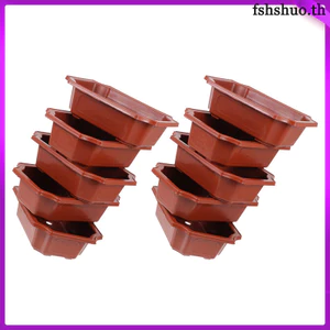 Chậu cây cảnh Chậu cây vuông không tráng men Trang trí đất sét lớn trong nhà 10 chiếc