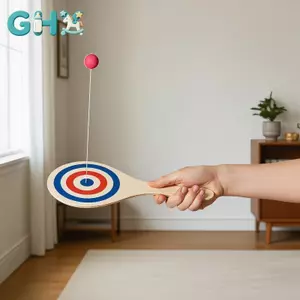 Bóng Mái Chèo Bằng Gỗ GHX Có Dây Và Bóng Bộ Cho Trẻ Em Trò Chơi Phối Hợp Mắt Tay Huấn Luyện Đàn Hồi Đồ Chơi Học Tập Sớm Thể Thao Ngoài Trời VN