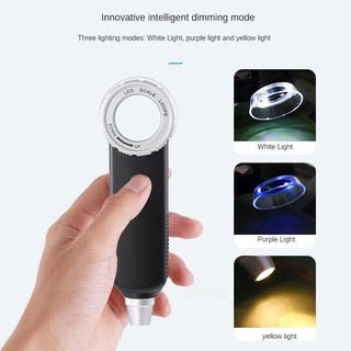7 Đèn Led 30X Sạc USB Kính lúp UV tím xác minh ánh sáng đánh giá cổ Trang sức cầm tay Kính lúp