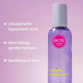 eos Cashmere Body Mist,  24 Hour Moisture, Plant-Based Squalane to Soothe