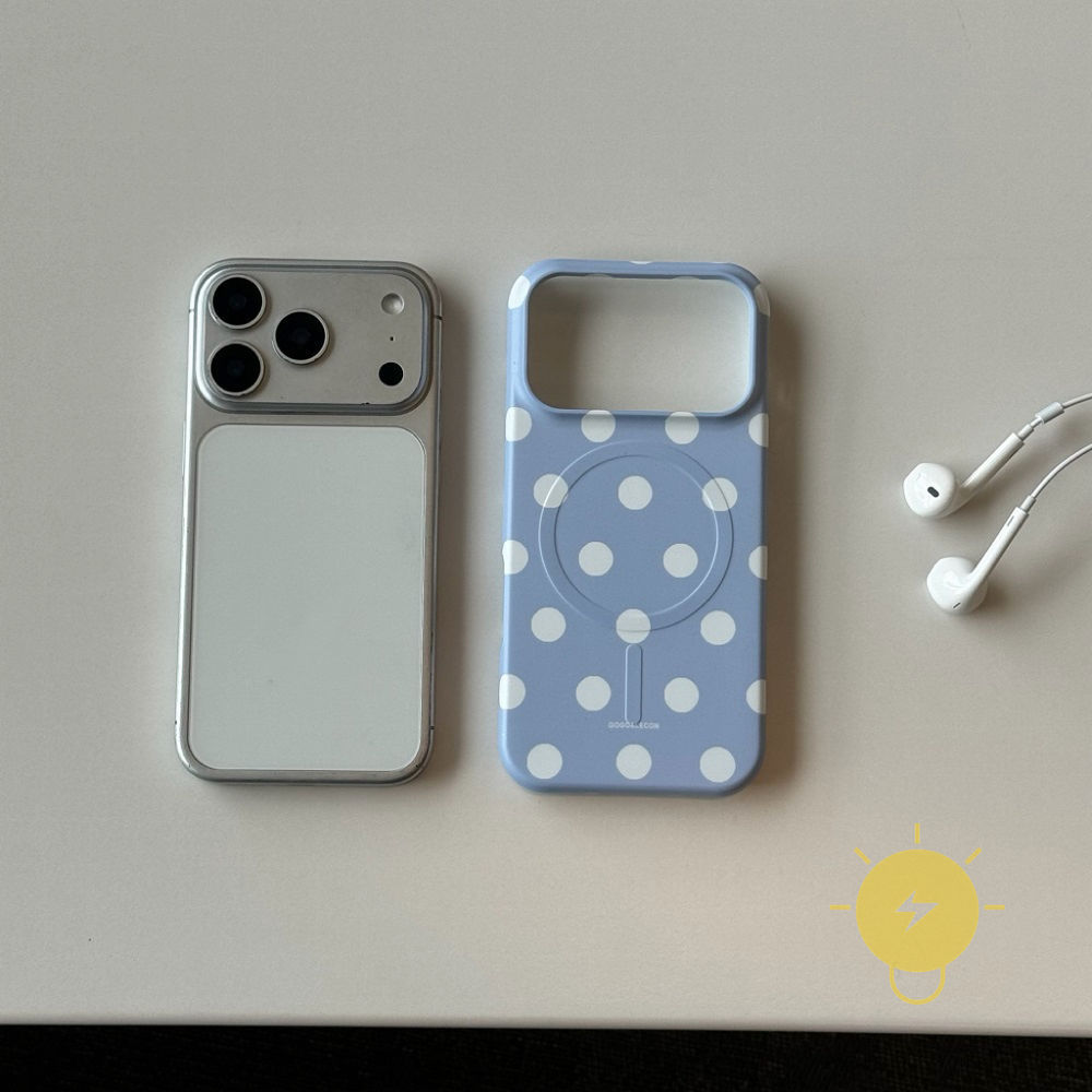 Phone Case For iPhone 17 Pro Max 16 15 PC Magnetic Polka Dot Hard Polka Dot Aesthetic Korean Cute