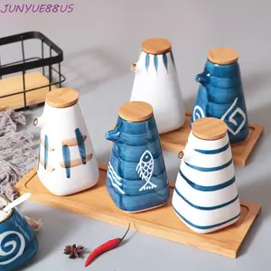 JUNYUE88US Hộp Gia Vị Muối Tiêu Gốm Sáng Tạo Retro Bảo Quản Gia Vị Hộp Đựng