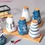 JUNYUE88US Hộp Gia Vị Muối Tiêu Gốm Sáng Tạo Retro Bảo Quản Gia Vị Hộp Đựng