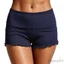 MAPLEPOET-Quần short có gân dành cho nữ Váy thường ngày Viền gấp lưng Quần short Mini co giãn