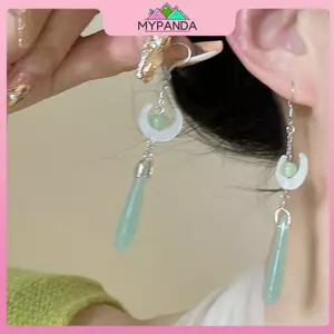 MYPANDA Retro Rỗng Ra Ngọc Sen Bông Tai Cổ Phong Cách Trung Hoa Bông Tai Nữ Tai Thả Tai Phụ Kiện.