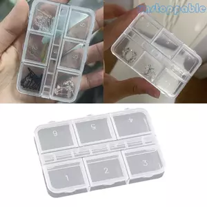Unstop * 6 Ngăn Nhựa Trong Suốt Hộp Bảo Quản Cho Móng Tay Nghệ Thuật Dụng Cụ Trang Sức Tổ Chức Di Động Nhẹ Thiết Kế