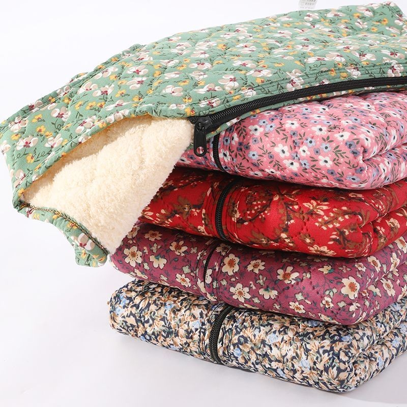 Áo Vest Thời Trang Thu Đông Hoa Văn Đơn Giản Cho Mẹ