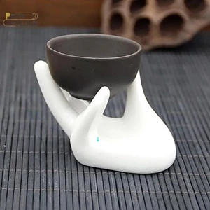 PlumHOUSE Gốm Hình Tay Luộc Trứng Cốc Đựng Rò Rỉ Gốm Quan Âm Tay Còn Lại Trứng Dụng Cụ Vị Trí Tay Kệ Trang Trí VN