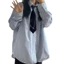 FF Sinh Viên Pre Buộc Dây Buộc Cổ Preepy Nhìn Trang Trí Pin Kim Loại Dây Xích Tối Cà Vạt Cravat Cổ Điển Đeo Phụ Kiện