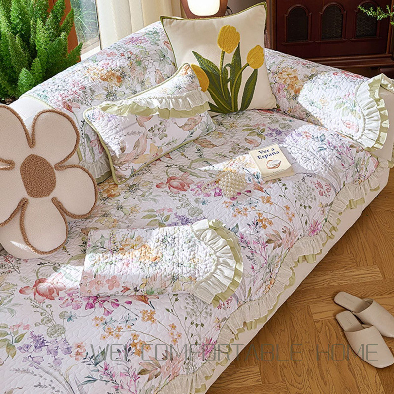 Cotton Sofa Đệm Hình Chữ L Kết Hợp Sofa Đa Năng Chống Trơn Trượt Đệm Sofa Hình Đặc Biệt Bao Khăn Phòng Khách Bao Vải
