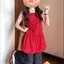 Phong cách Hàn Quốc Mùa hè Siêu đẹp Giảm tuổi Phong cách nụ hoa không tay màu đỏ chấm bi Váy Vest nữ hàng đầu