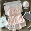 Cô Gái Màu Hồng Sling Bộ Đồ Ngủ Nữ Mùa Hè Nguyên Chất Cotton Mỏng Phong Cách Gợi Cảm Pure Desire Với Ngực Miếng Lót Nơ Áo Homewear