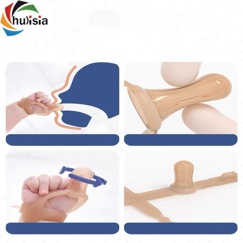 Bé Miếng Dán Ngón Tay Cái Silicon Đeo Cổ Tay Ngậm Nướu Ngừng Thói Quen Bú Tay Bảo Vệ Cho Trẻ Sơ Sinh
