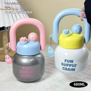 TRTR Cốc Sữa Anh Đào Dễ Thương 800ml Cốc Sippy Nước Trẻ Em Dễ Thương Chống Rò Rỉ Hoạt Hình Cốc Nhựa Drinkware Chống Bụi Bình Nước Nhà / Trường Học VN
