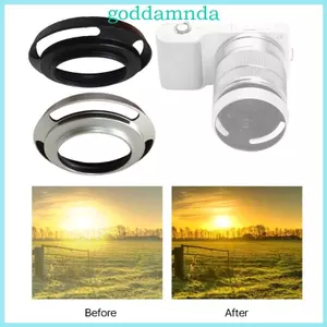 Mũ trùm đầu ống kính máy ảnh kim loại GODD Rỗng thông hơi 37mm 40 5mm 43mm 46mm 49mm 52mm 55mm 58mm 67mm Vít gắn ống kính bảo vệ Cov
