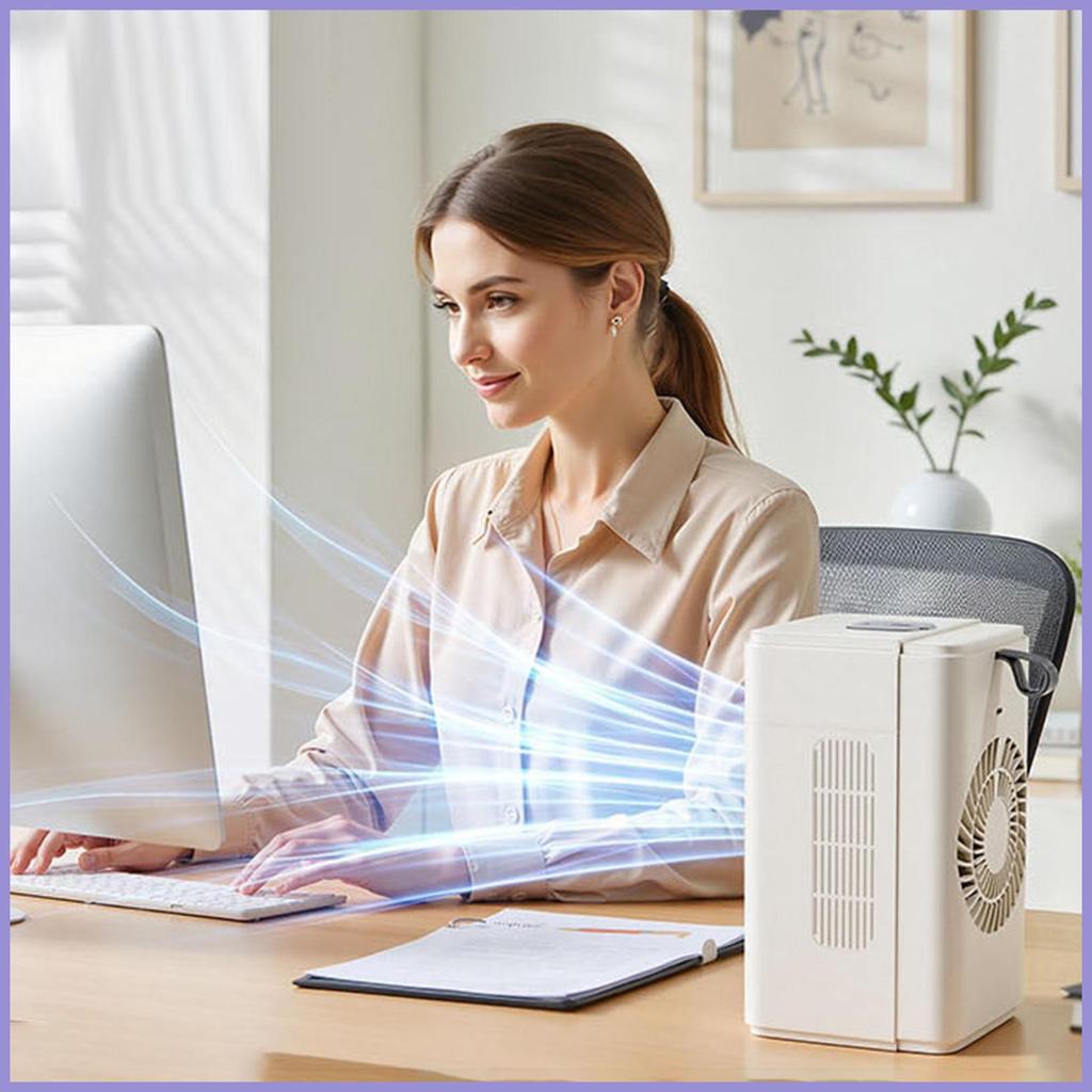 Quạt phun sương Hiển thị thời gian 2 tốc độ Máy điều hòa di động có thể sạc lại Quạt để bàn cho phòng ngủ Phòng khách mueadsyvn
