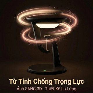 [Bảo hành 1 năm] Đèn bàn VINZEO Witch (Phiên bản tròn) -Thiết kế treo độc đáo-10W Sạc không dây-Đèn ngủ trang trí sang trọng-Điều khiển cảm ứng thông minh