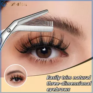 Kéo cắt tỉa lông mày 2 trong 1 XOITU có lược Tông đơ lông mày chuyên nghiệp Thép không gỉ Chải lông chất lượng cao Kéo định hình lông mày Dụng cụ làm đẹp VN