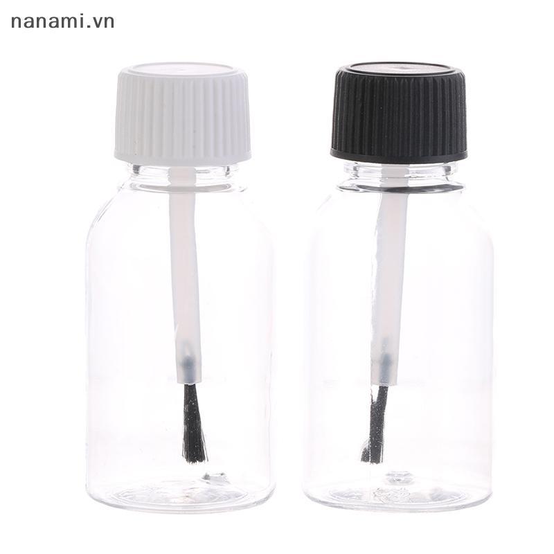 [nanami] Chai sơn móng rỗng 5/10/15/20/30ml nhựa tái nạp, nắp bàn chải, chống rò, lưu trữ dạng lỏng, DIY [VN]