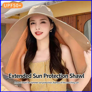 SQ3 Mũ chống nắng phủ sóng toàn diện có nắp cổ nữ Vành rộng chống tia cực tím Khăn choàng bảo vệ mũ nón QS3