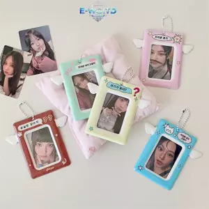 E-WOITD Dễ Thương Cánh Nhỏ Đựng Thẻ Photocard Chủ Thần Tượng Hiển Thị Ảnh Bảo Vệ Thẻ Lưu Trữ Móc Khóa Túi Mặt Dây Chuyền Móc Khóa Quà Tặng Sinh Nhật E-WOITD