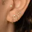 1PC Bạc 925 Zircon Kẻ Sọc Trái Tim Đầu Phẳng Sụn Xuyên Tai Dành Cho Nữ Bông Tai Claasic [Mina]