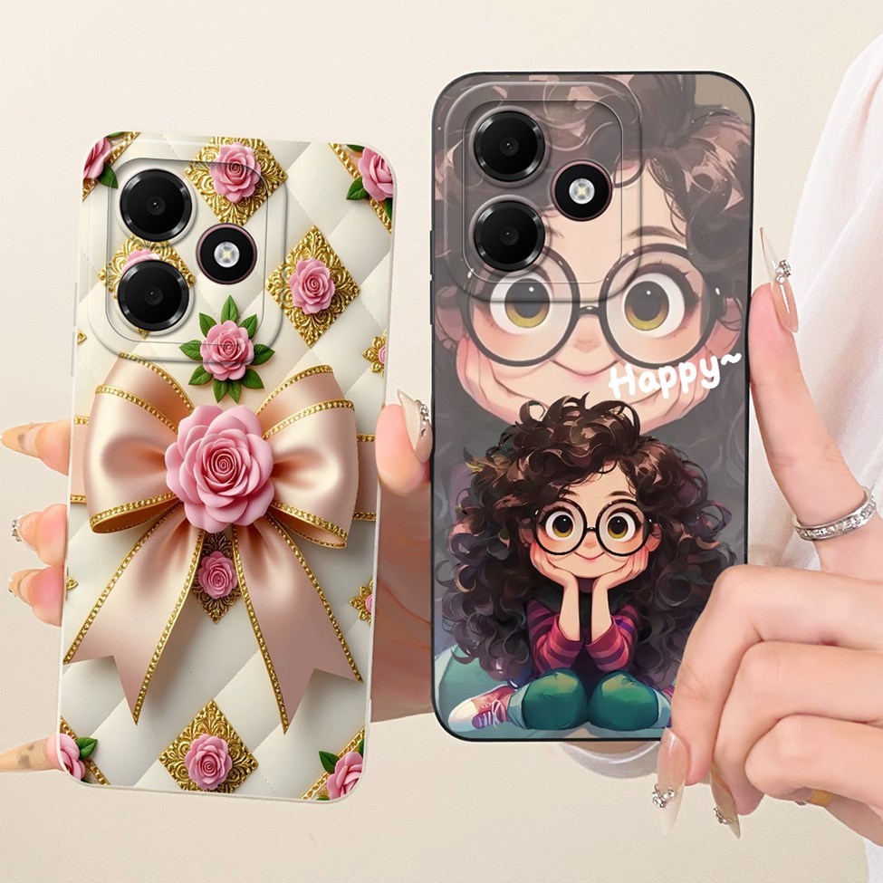Dành Cho Oppo A6c Ốp điện thoại CPH2895 Thẩm Mỹ Hoạt Hình Dễ Thương Hoa Sang Trọng Vỏ Sơn Ngộ nghĩnh Cho Oppo A6c Ốp điện thoại