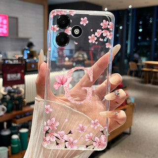 Ốp Điện Thoại Cho Oppo A6c CPH2895 Ốp Lưng Hoa Xinh Đẹp Trong Suốt Mỏng Silicon Mềm Cặp Đôi Dành Cho Oppo A6c A 6c Vỏ