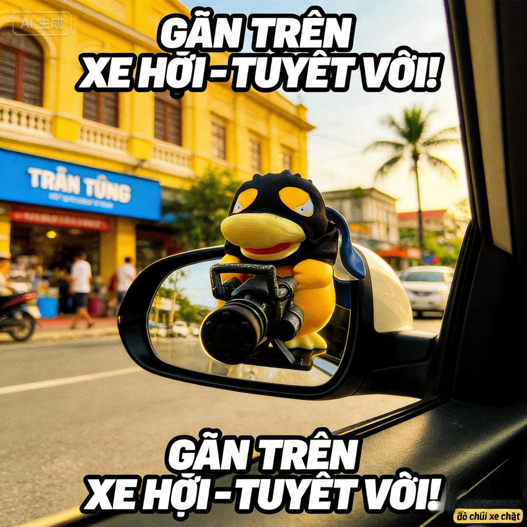Mô hình Psyduck Gatling độc lạ trang trí xe máy, ô tô, dân chơi trẻ, hàng đẹp có phụ kiện