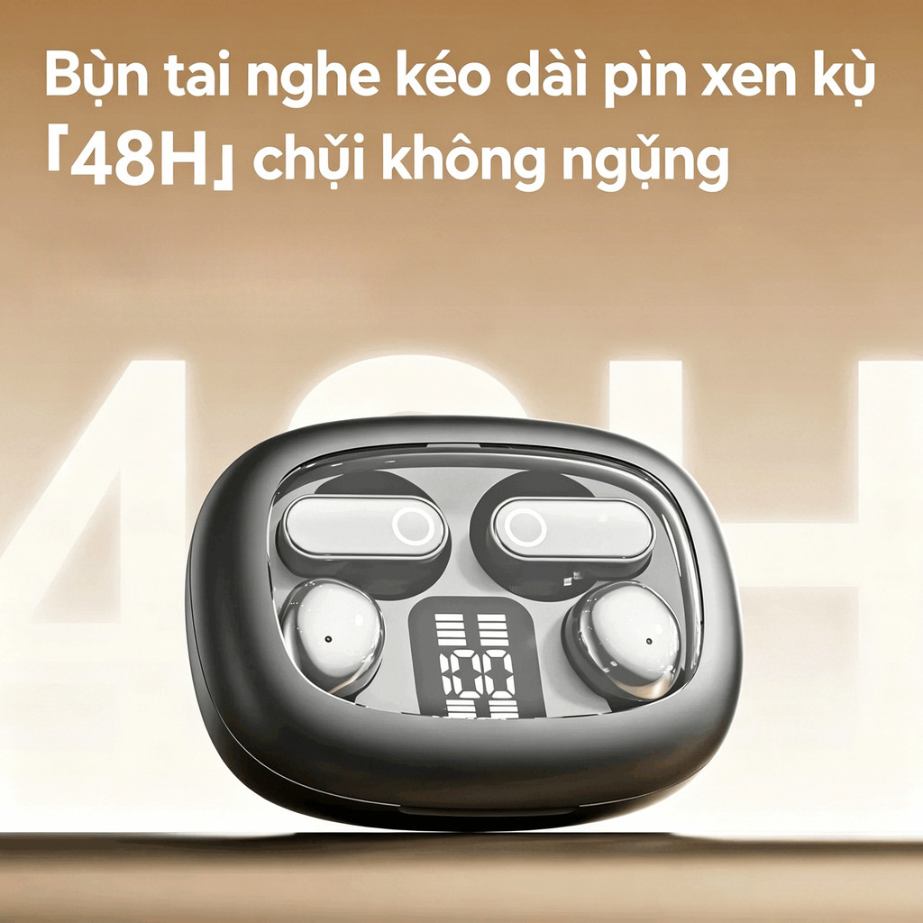 [Hàng Cao Cấp] 2026 Mới - Tai Nghe Bluetooth Không Dây Nhét Tai, màn hình hiển thị pin kỹ thuật số ，Bền Bỉ, Bảo Hành 12 Tháng, Tương Thích iPhone & Android