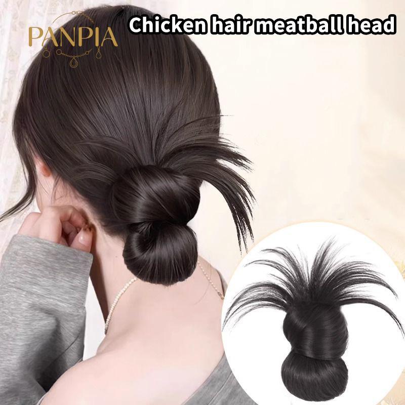 PNPIA- Tổng Hợp Tóc Giả Bun Lười Tóc Chignon Vũ Công Nữ Thịt Viên Đầu Tóc Tạo Kiểu Phụ Kiện Tóc